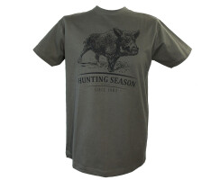 T- Shirt mit Wildschwein- Motiv grün XL