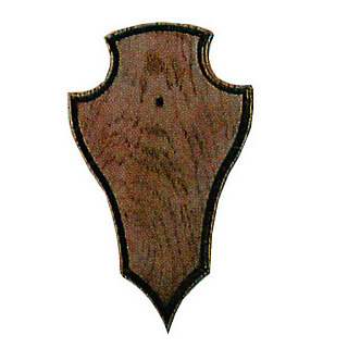 Gehörnbretter für Rehwild, 19 x12cm mit Ausfräsung aus massiver dunkelbrauner Eiche