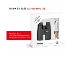 MINOX BV 8x56 Schwarzwild Set, Fernglas inkl. Puma IP Schwarzwild Messer Olive
