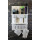 Badezimmerregal mit Handtuchhalter Vintage Massivholz weiß