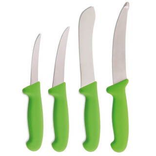 Jagdaktiv Profi-Messerset 4-teilig mit rutschfesten Griffen (grün)