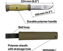Mora Messer 2000, Jagdmesser Outdoormesser olivgrün